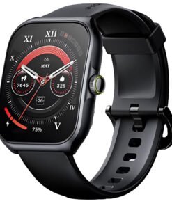 Oraimo Watch Nova AM OSW-812 Smart Watch Silver Case With Black Silicone Strap