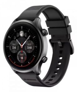 Riversong Motive 7C SW71 Smart Watch Silver Case With Black Silicone Strap