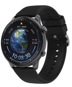 Smart Gate SGW-ULTRABLK Smart Watch (46mm) Black Case With Gun Black Silicone Strap